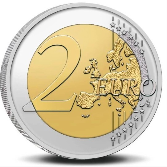 Moneta kolekcjonerska 2 euro Mały Książę rewers